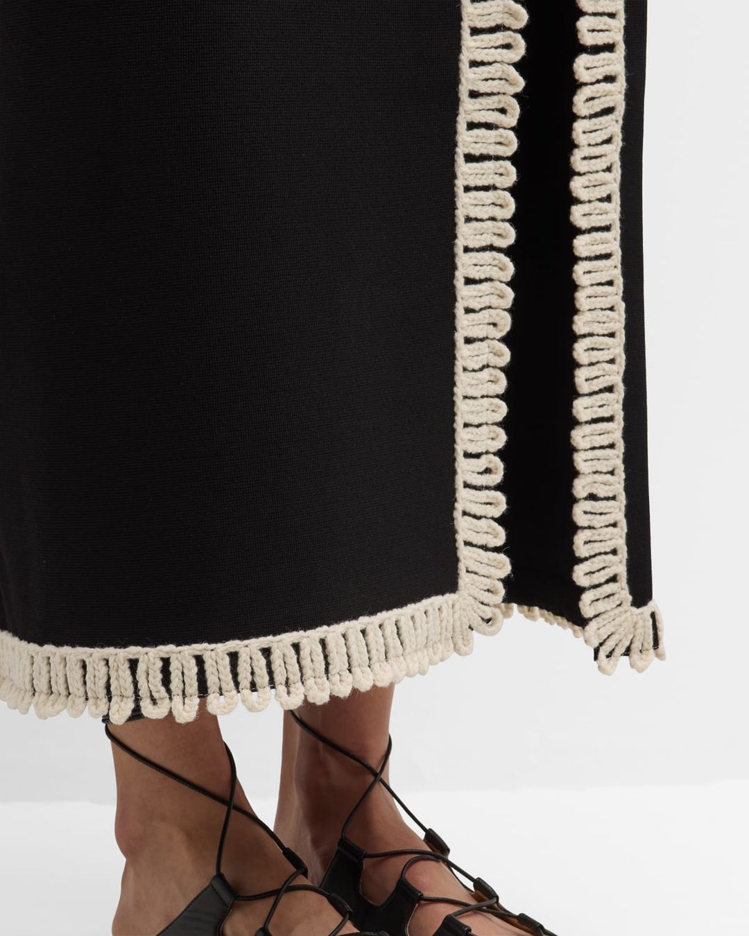 Gabie Side-Slit Braid-Trim Maxi Skirt #5