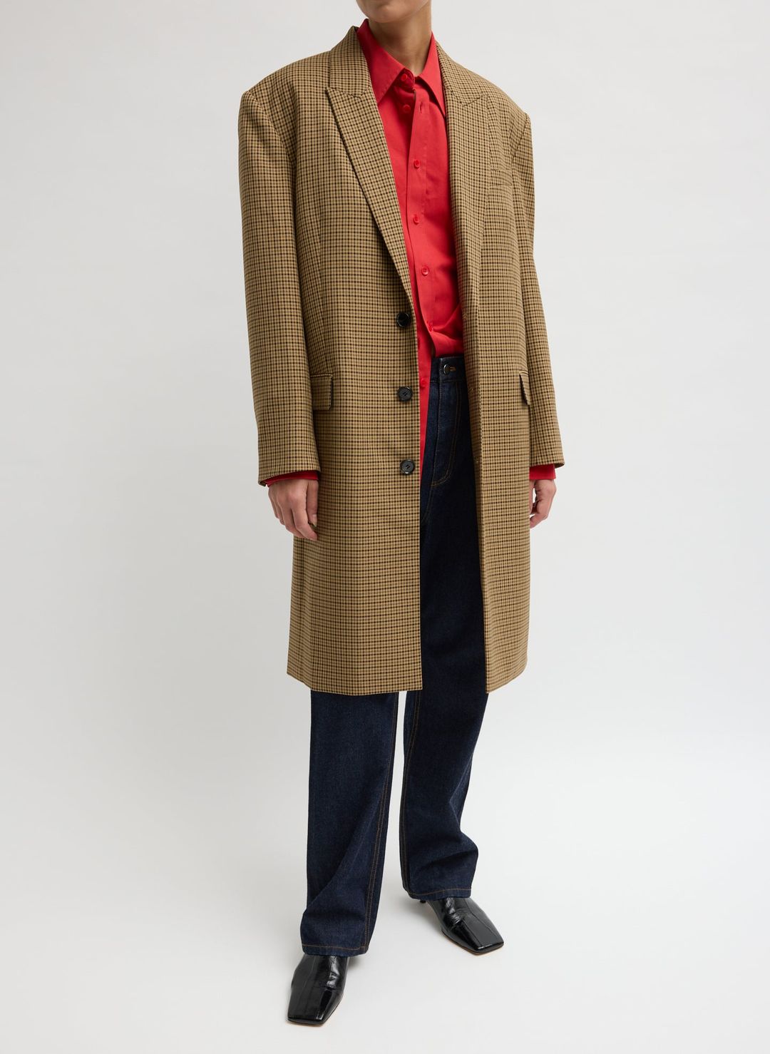 Menswear Tech Twill Tailored Men's Midi Coat #9