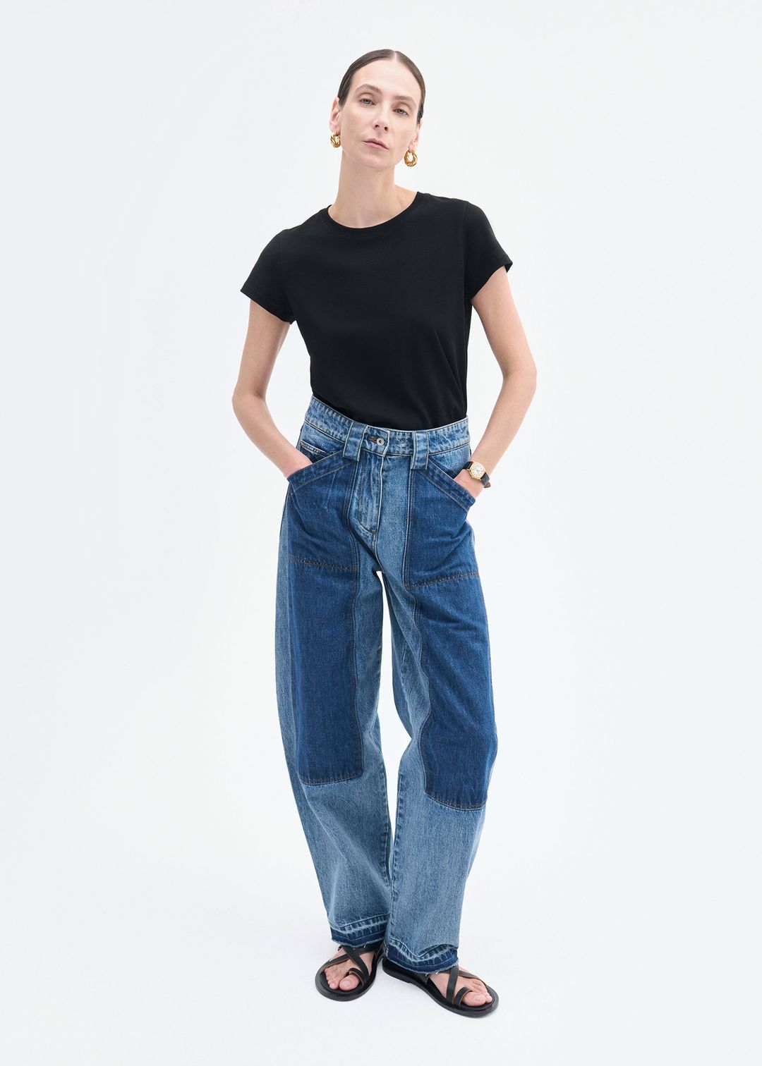 Patchwork Pant in Denim - Indigo