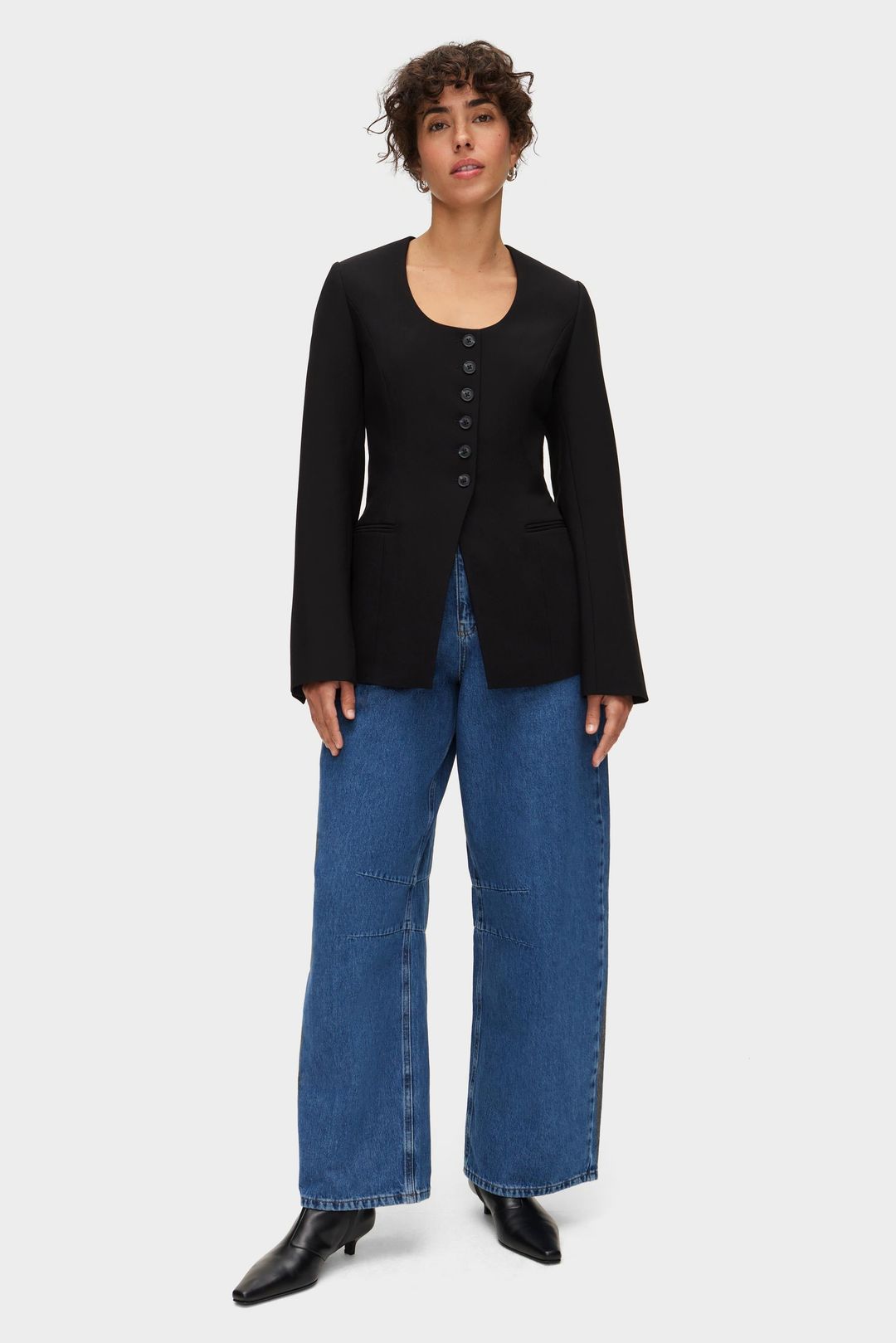 Daphne Scoop Neck Waisted Blazer #3