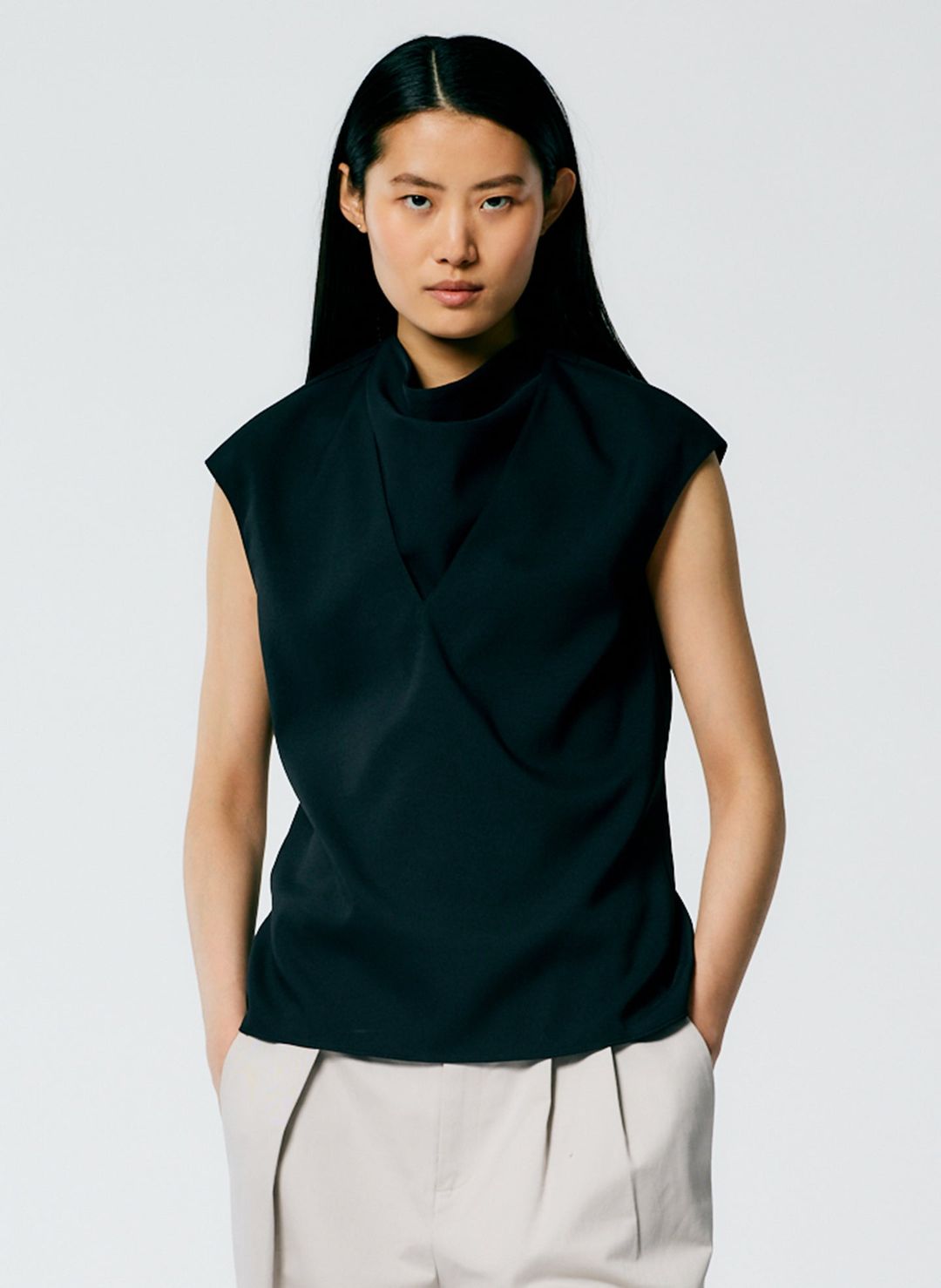 Chalky Drape Handkerchief Top
