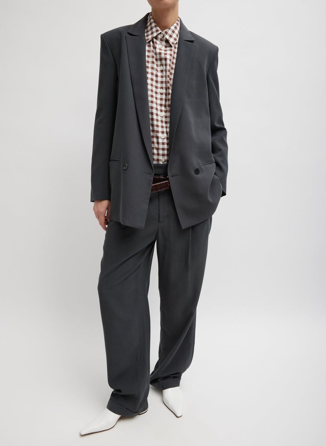 Fluid Suiting Double Breasted Blazer #7