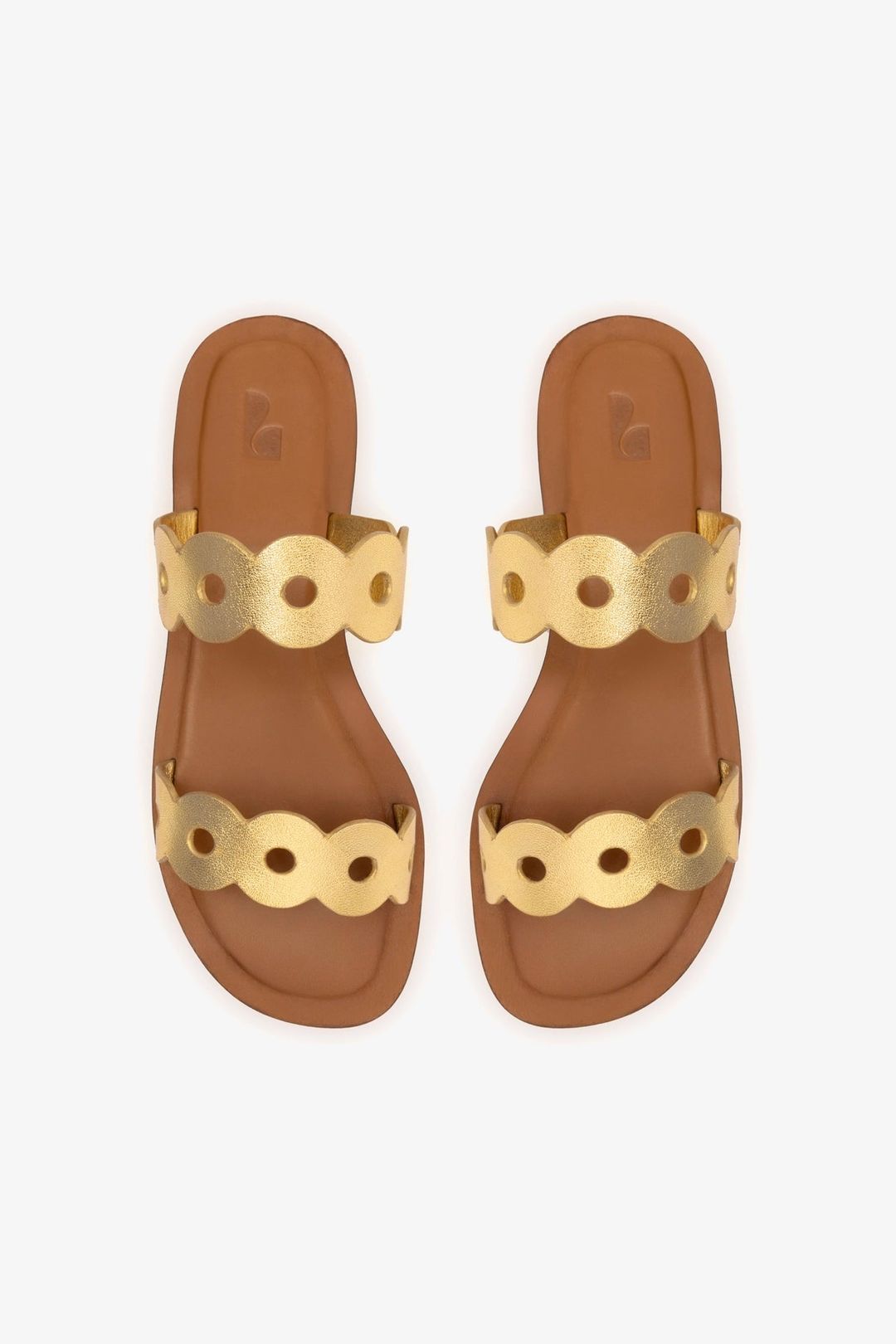 Florence Flat Mule In Gold Metallic Leather #7