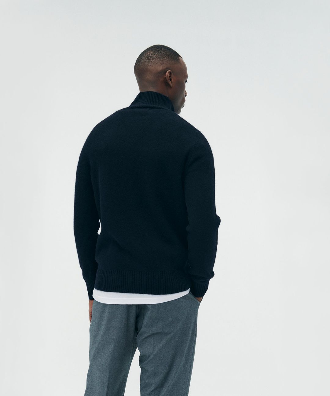 Luxe Cashmere Collared Crewneck Sweater #9