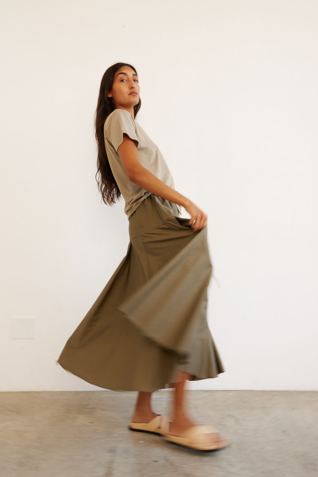 The Italian Summer Skirt in Taupe #8