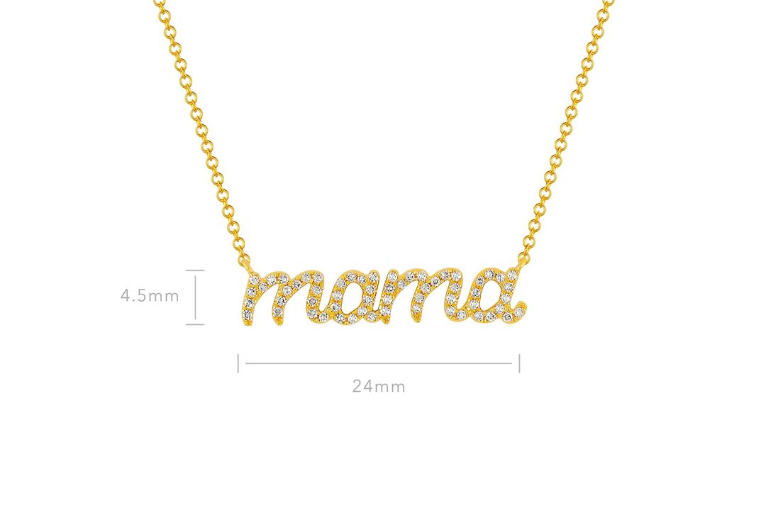 Diamond Script Mama Necklace #8