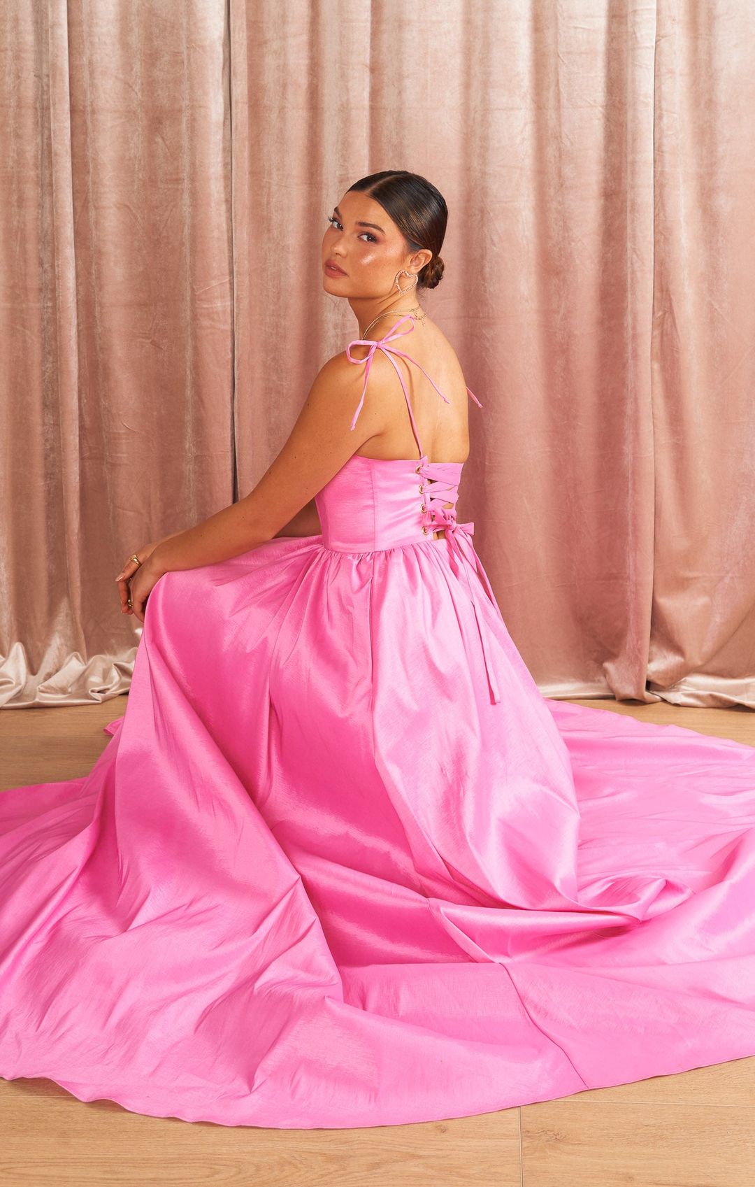 Juliet Maxi Dress ~ Pink Taffeta #5
