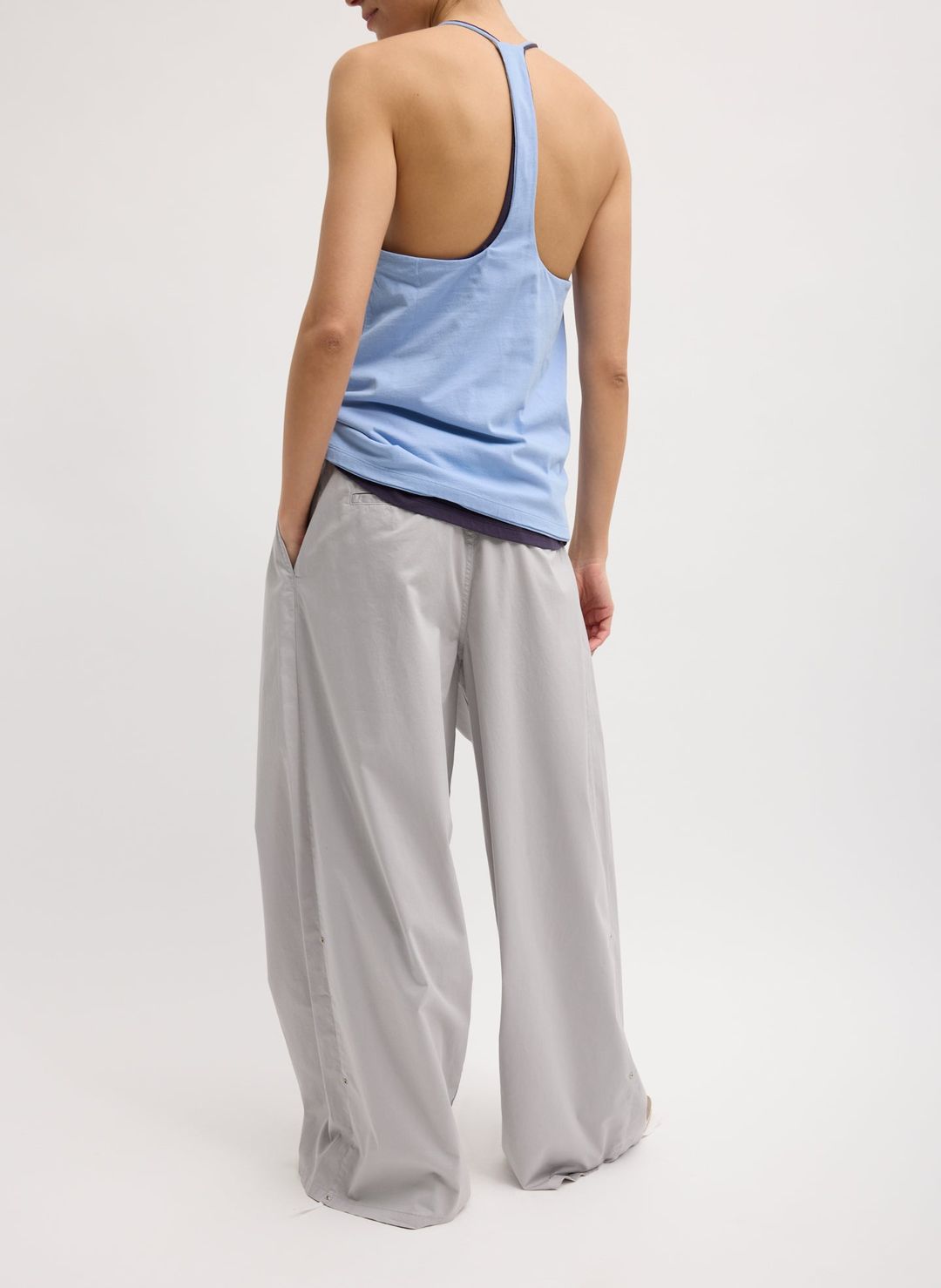 Garment Dyed Silky Cotton Triple Pleat Pant #6