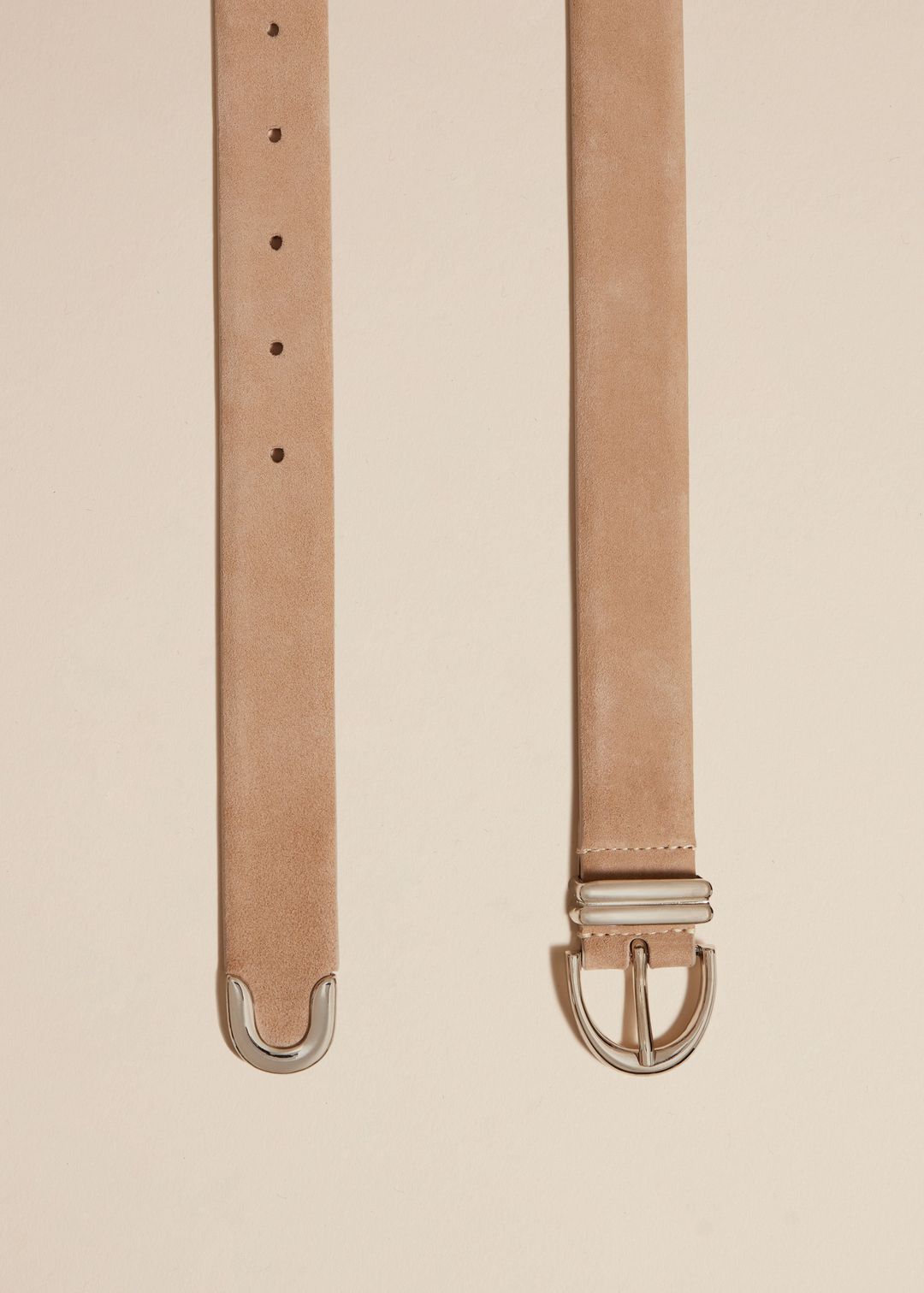 Bambi Belt in Beige Suede with Silver #5