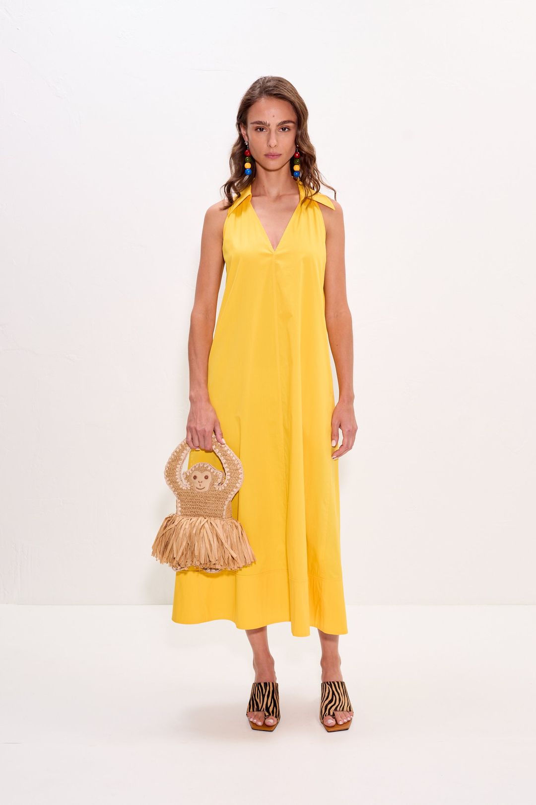 Nava Poplin Midi Dress in Sungold #3