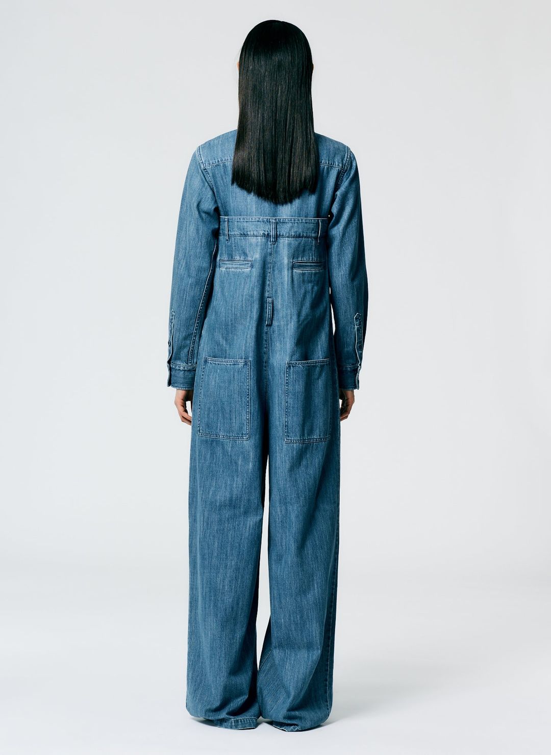 Lightweight Stone Washed Denim Jumpsuit #4