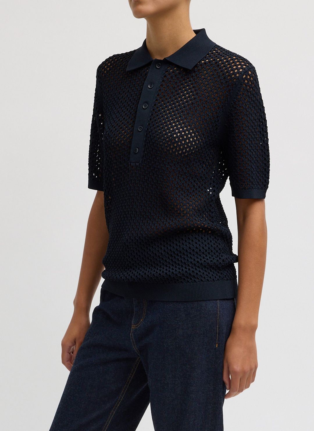 Crochet Netting Slim Polo