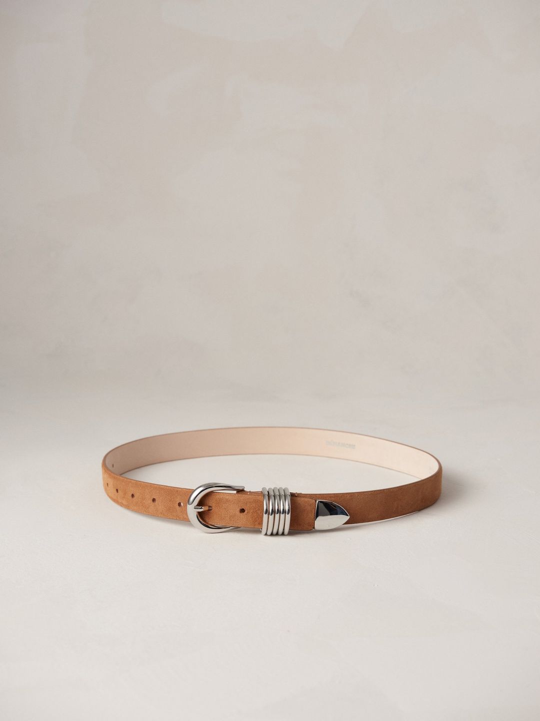 Hollyhock Polished Belt in Caramel Suede