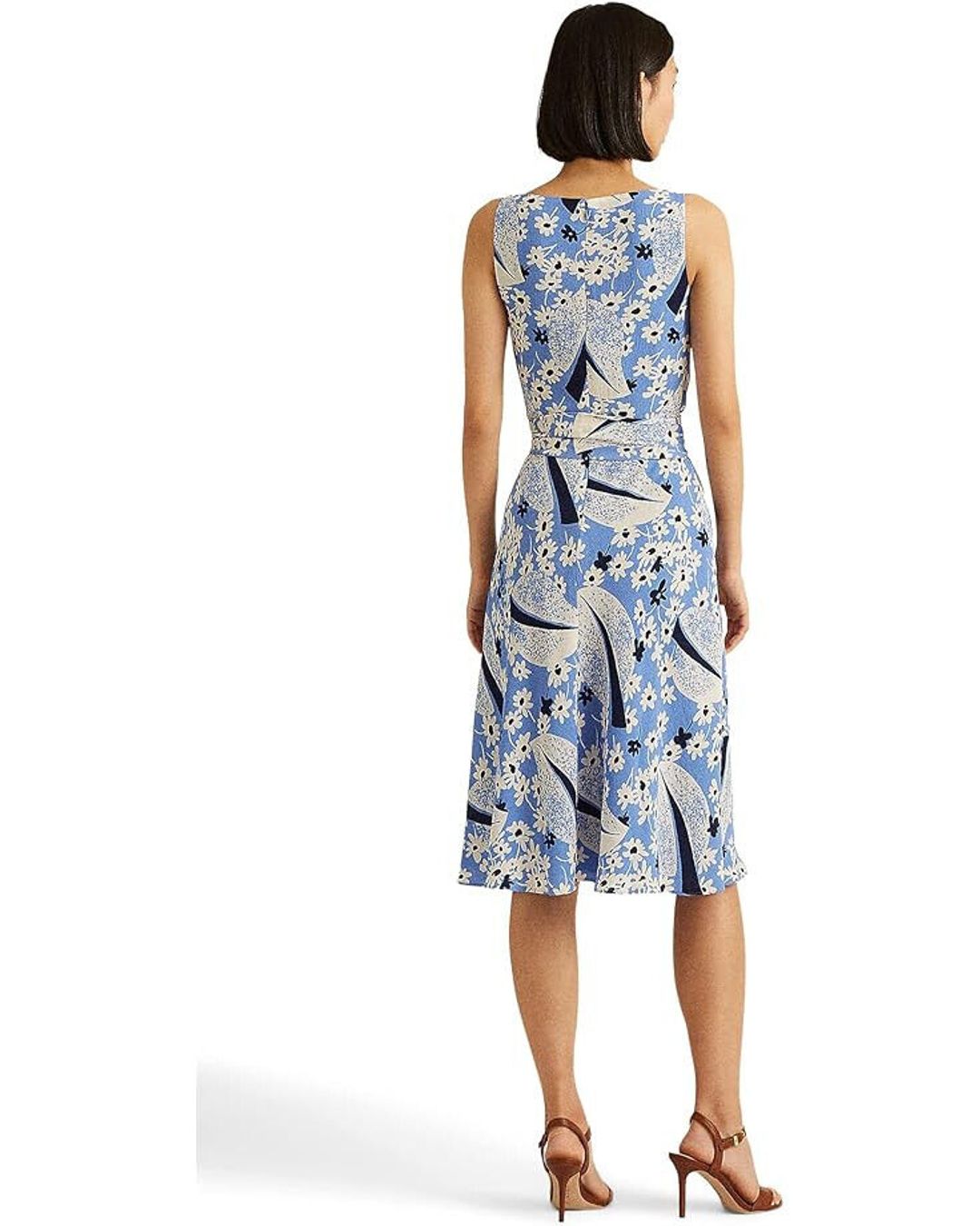 Floral Crepe Sleeveless Dress