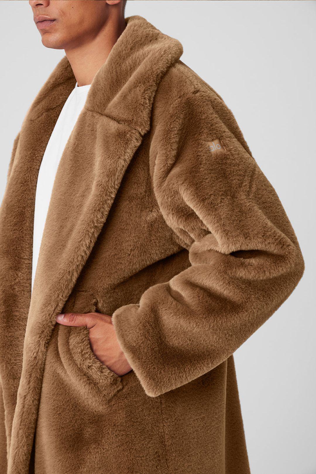 Oversized Faux Fur Trench - Toasted Almond #4