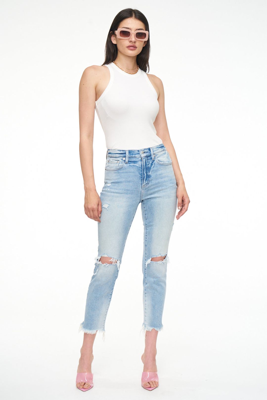 Monroe High Rise Slim Cigarette - Kauai Distressed