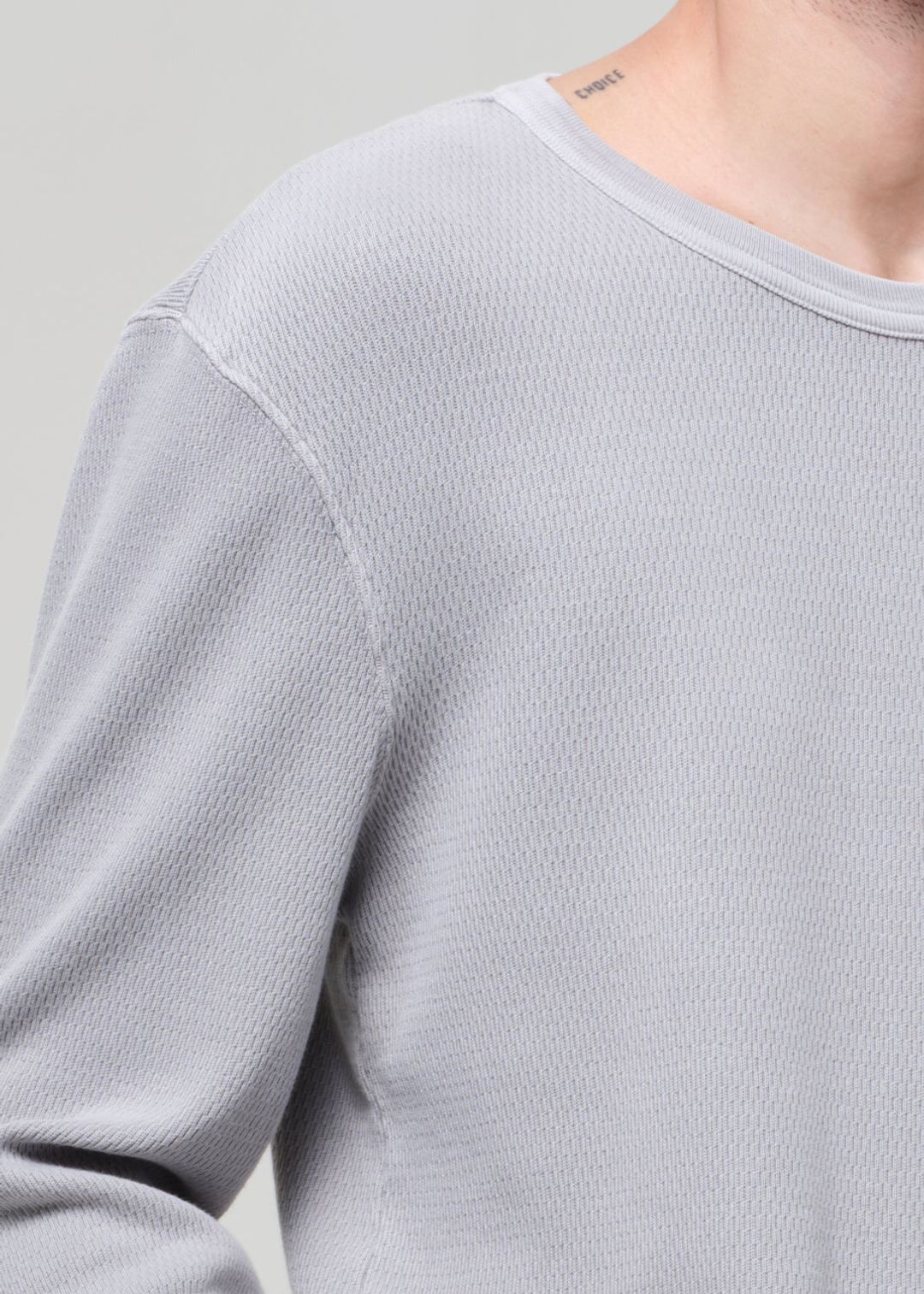 Waffle Crewneck in Stone Grey #5
