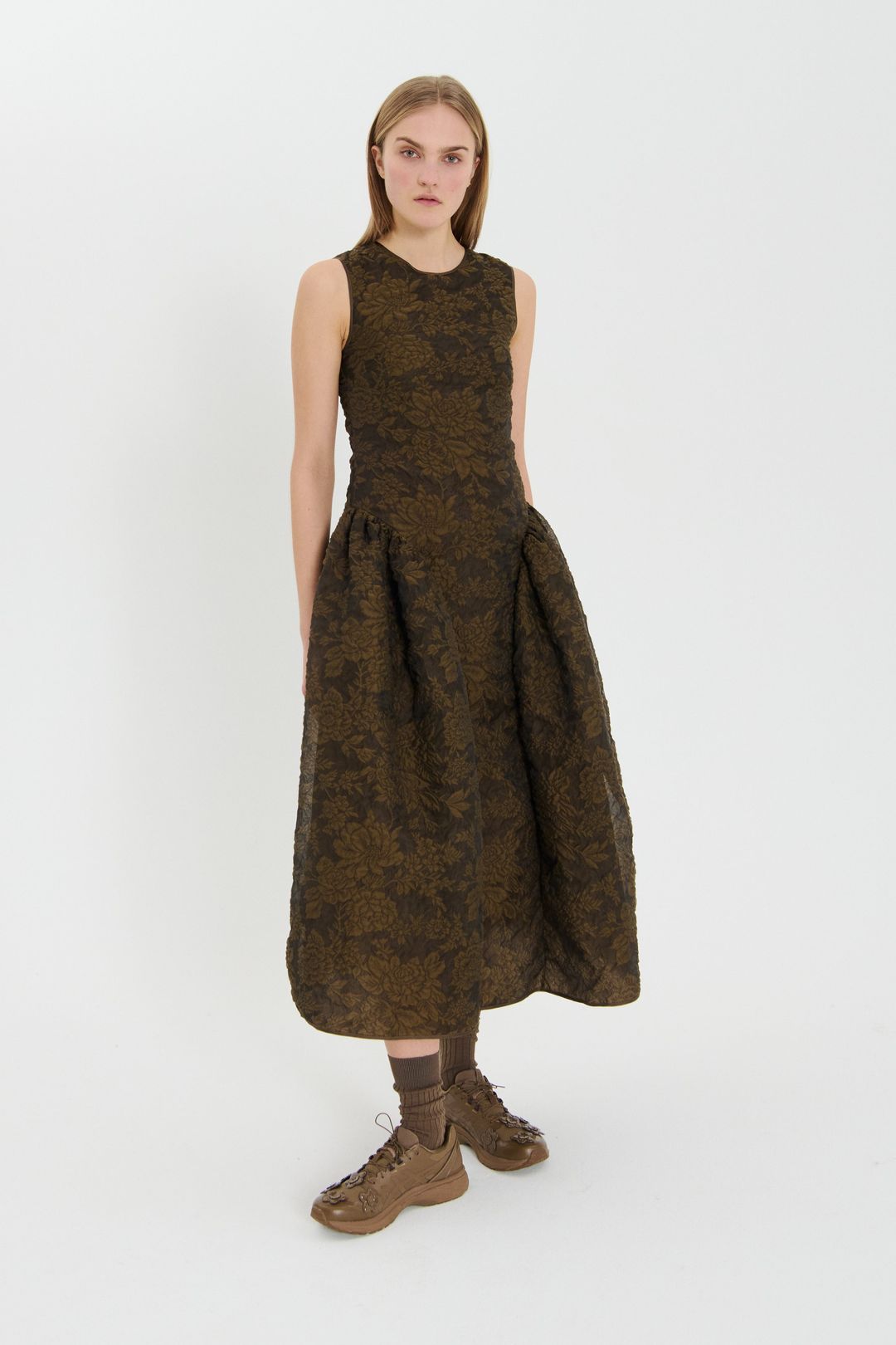 GINE | DRESS POSY MATELASSÉ BROWN #3
