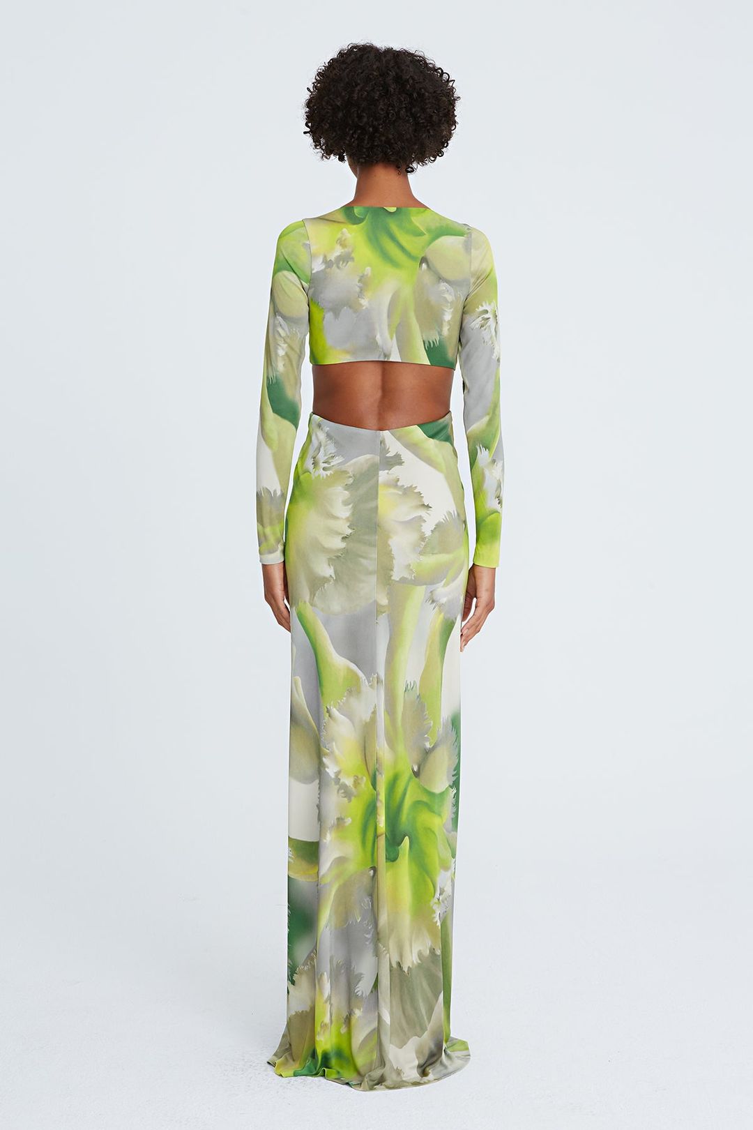 Jen Jersey V-Neck Draped Gown #3