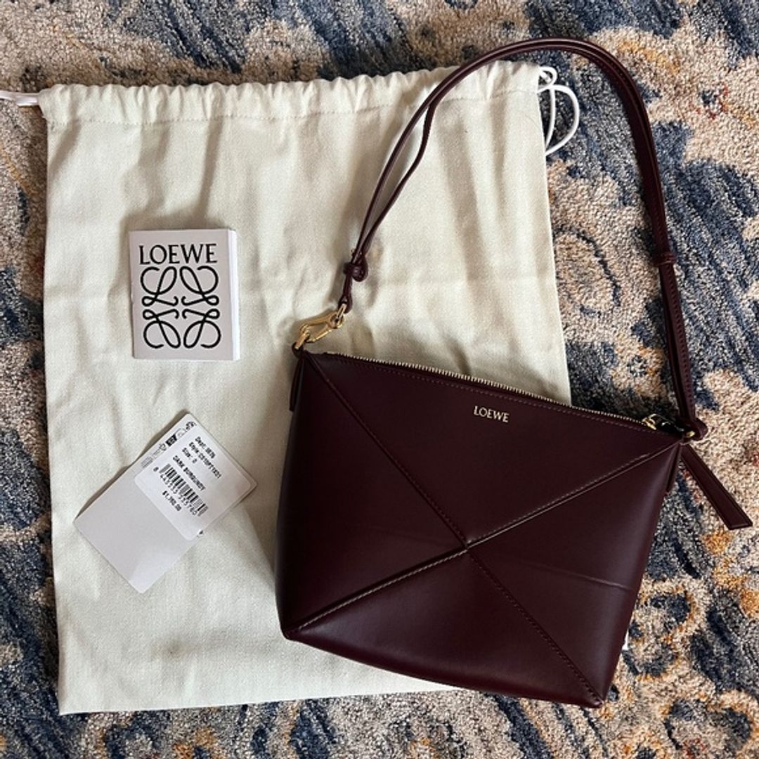 Puzzle Fold Pouch in Dark Burgundy