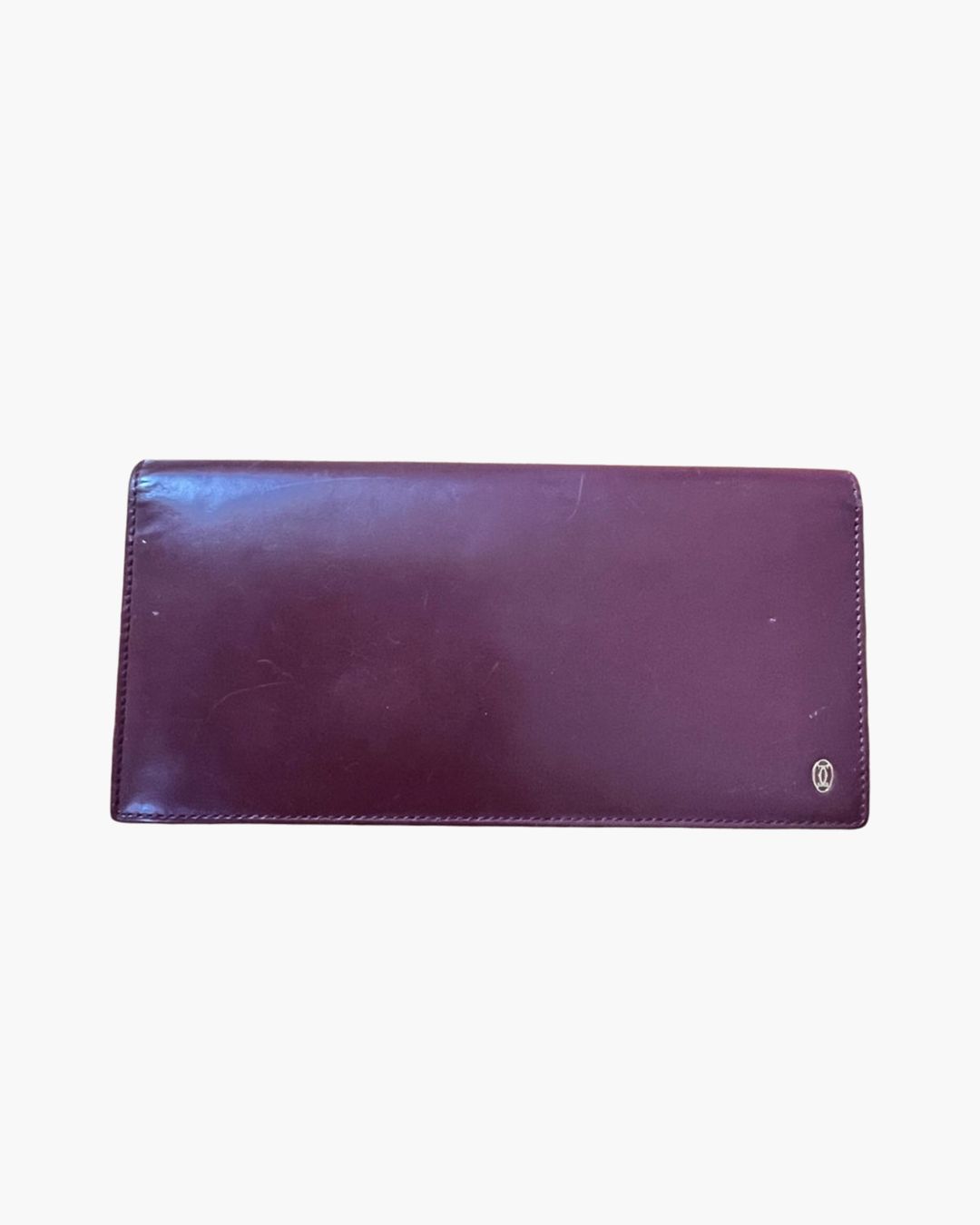 Cartier Burgundy Leather Bifold Wallet Clutch