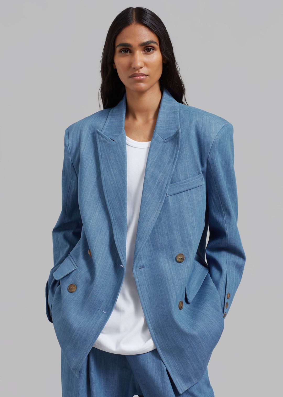 Jan Denim Blazer - Blue