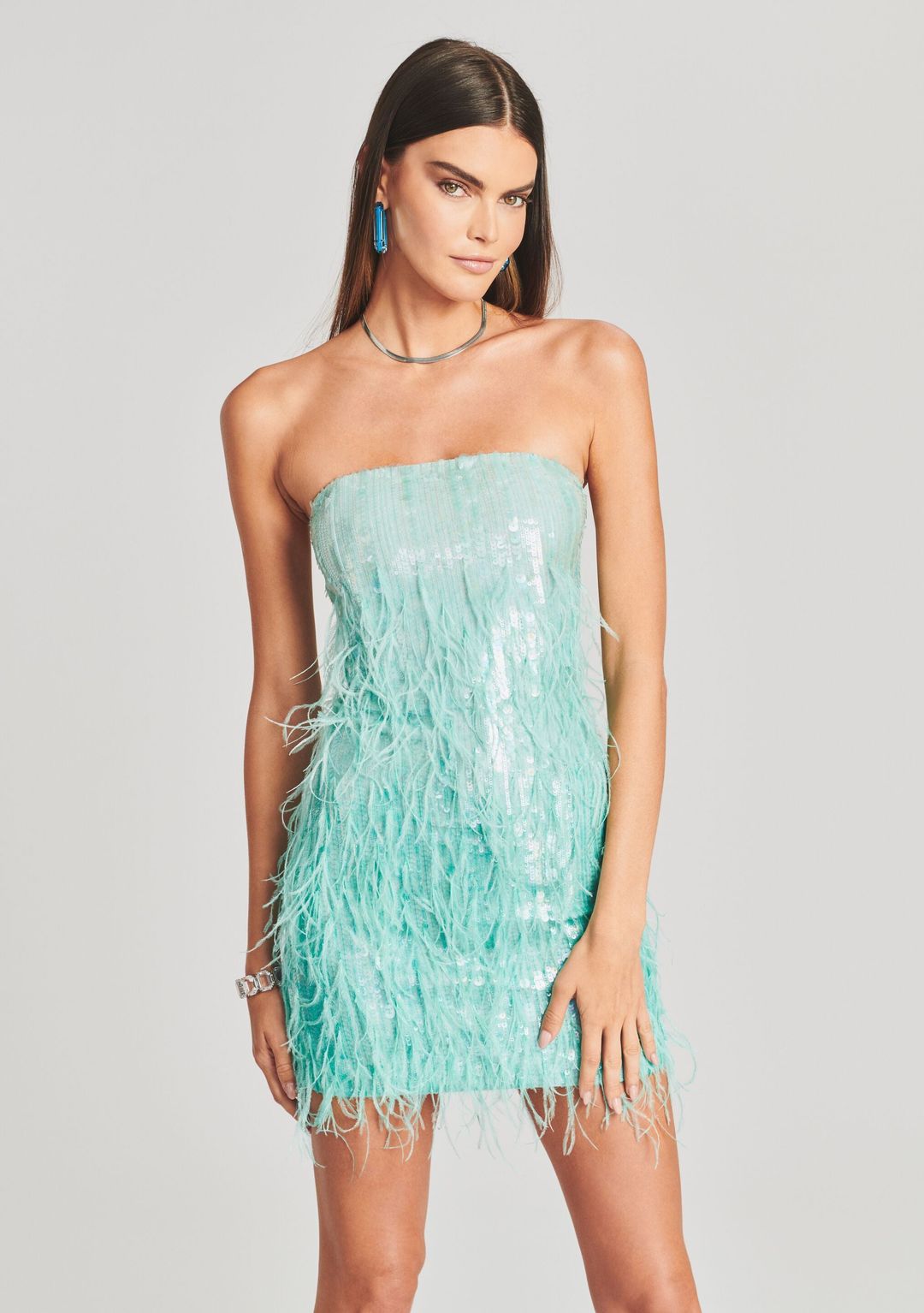 Anastasia Sequin Feather Dress #5