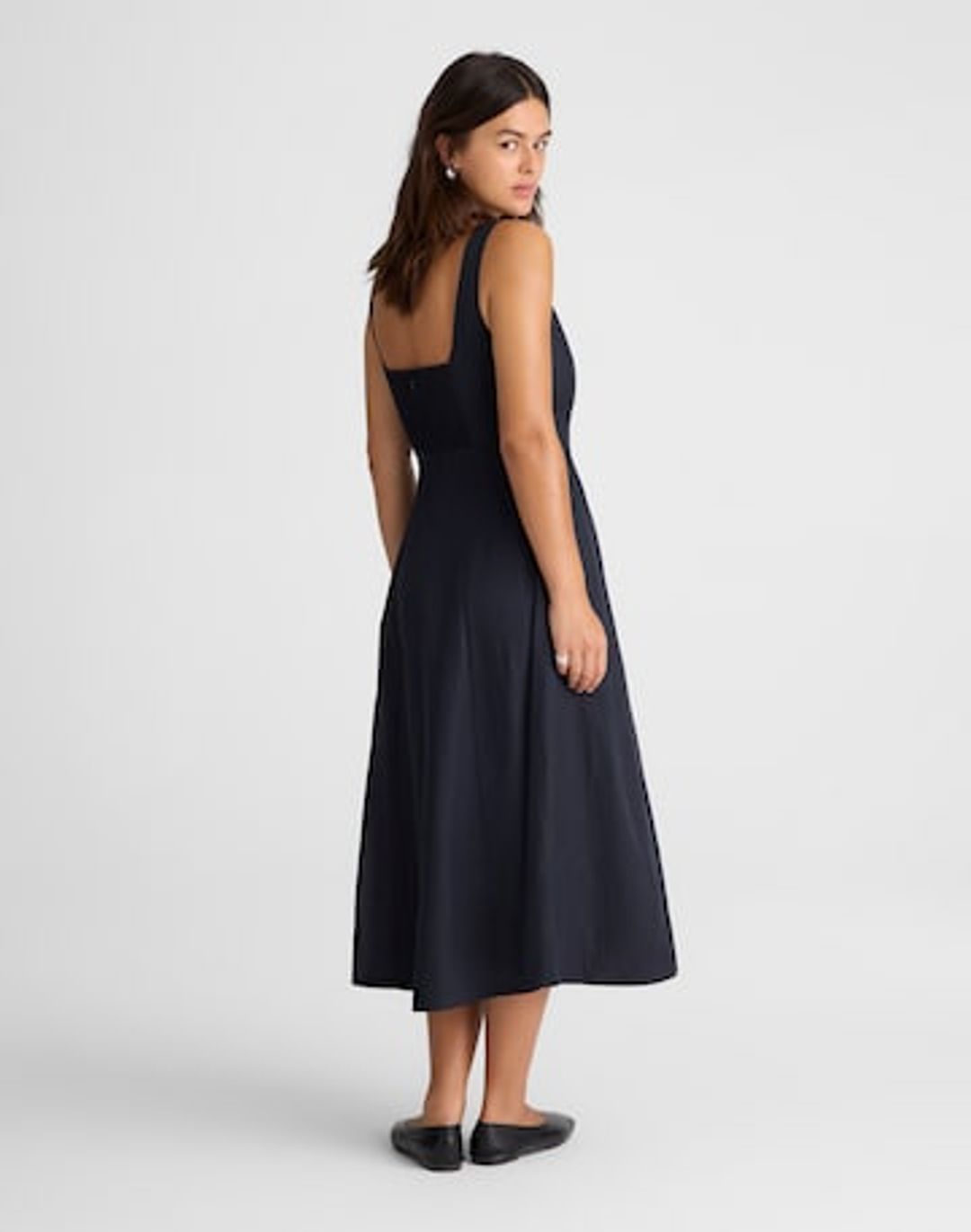 seamed squareneck midi dress #4