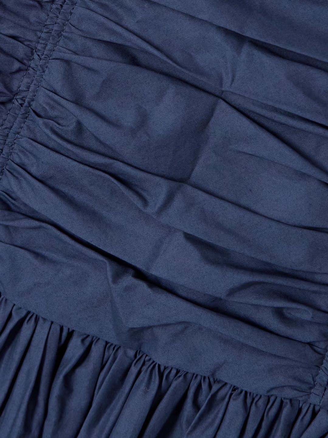 Strapless ruched organic cotton-poplin midi dress #4
