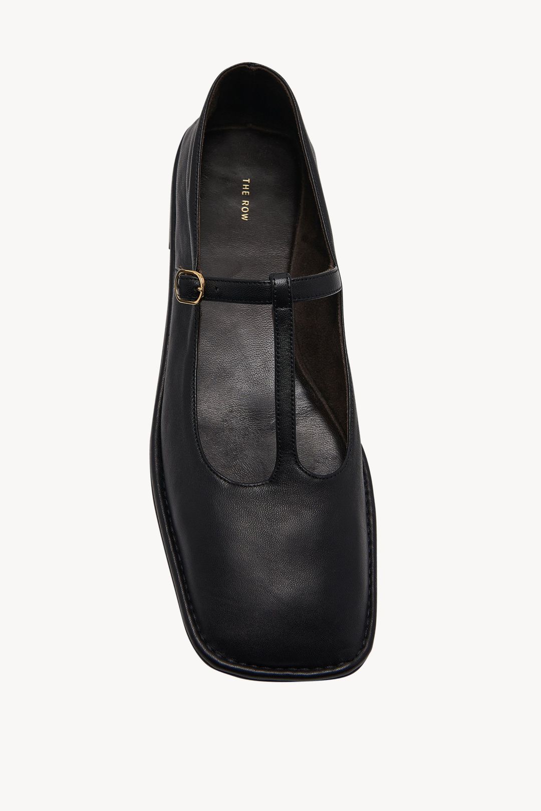 Square T-Strap Flat in Leather #3