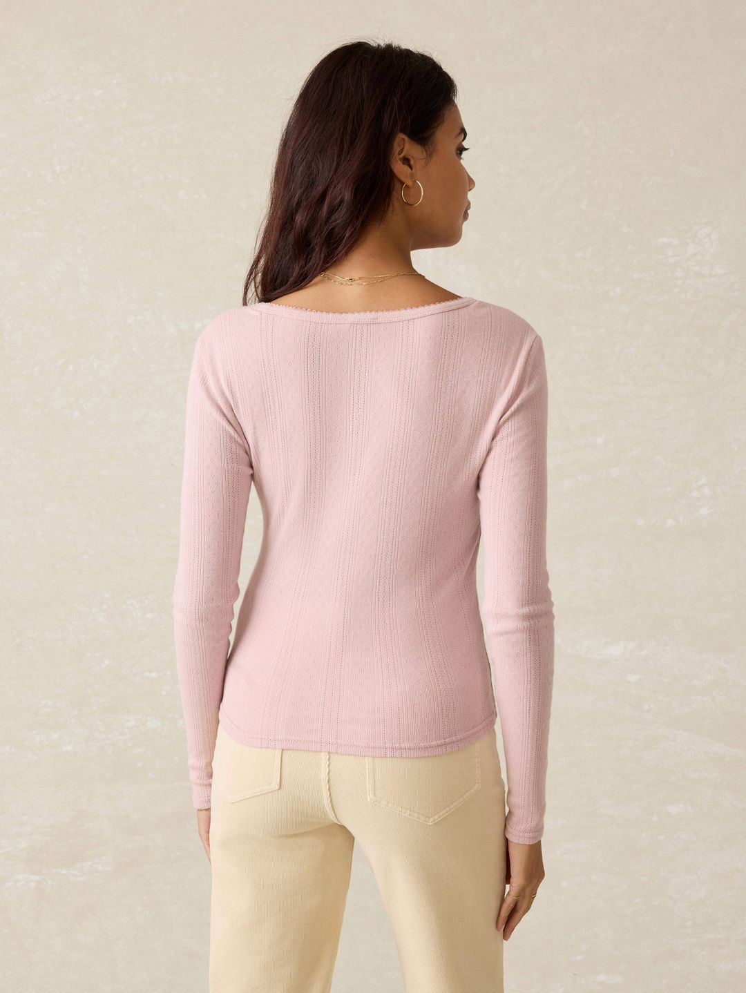 Pacific Pointelle Scoop Neck - Blush #5