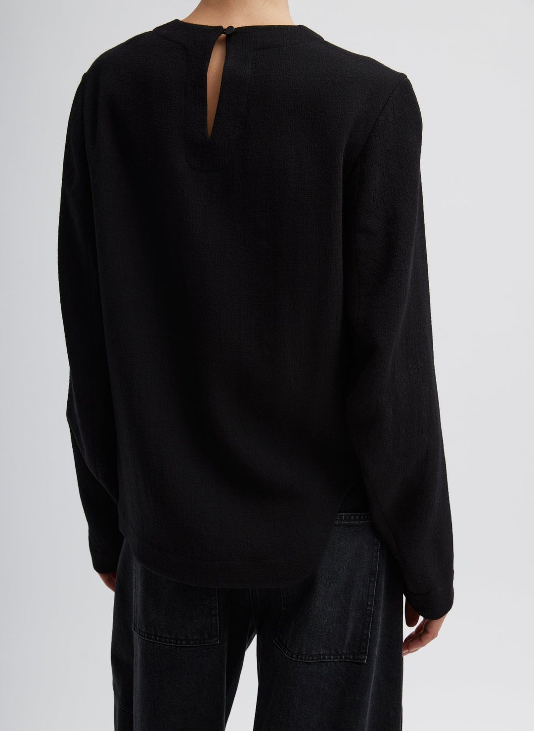 Melee Crepe Long Sleeve Cropped Top #2