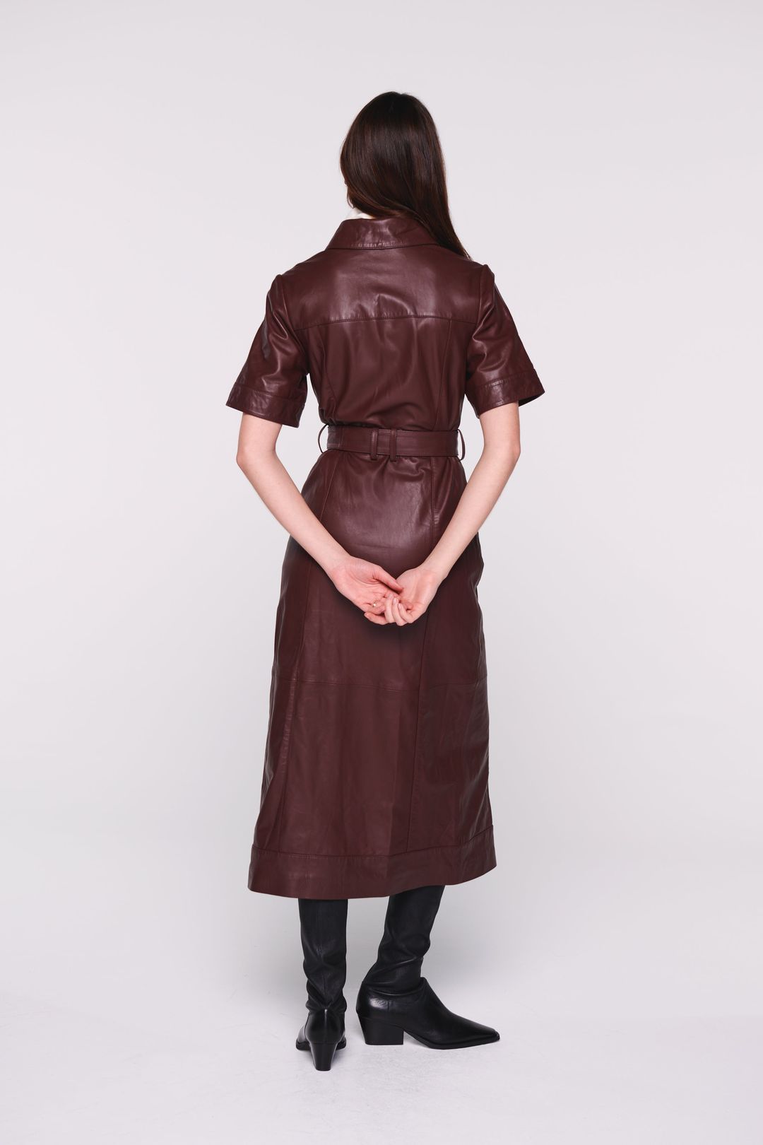 Gitty Leather Shirt Dress #4