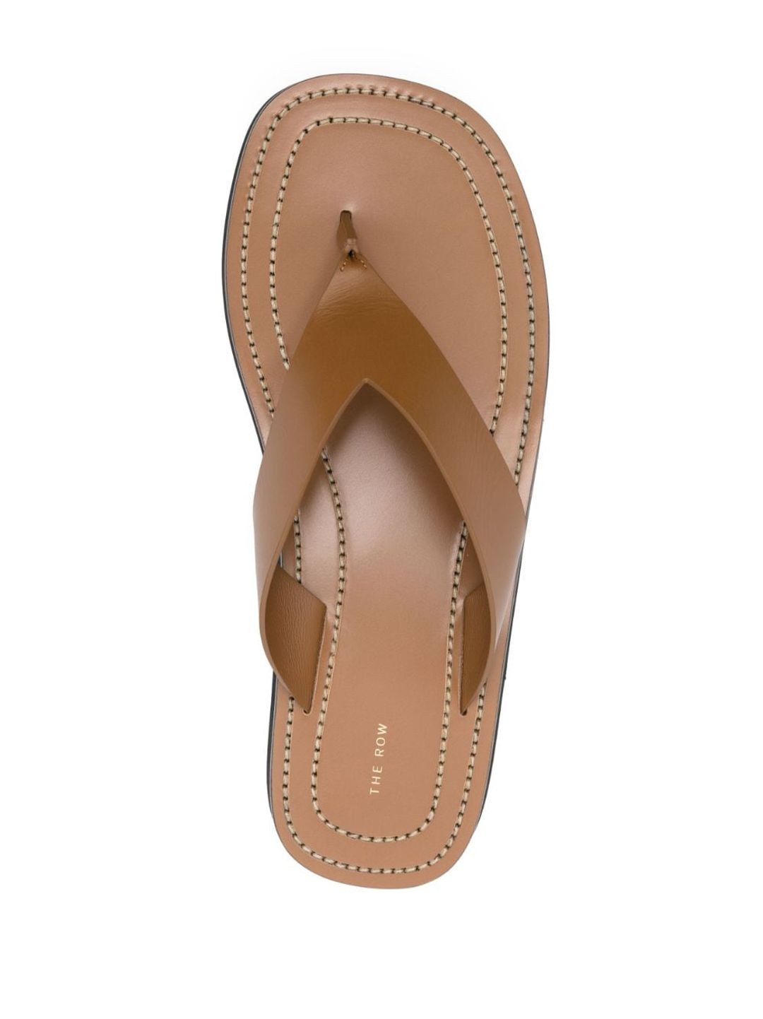 Ginza Flip-flop Smooth Calfskin Sandals In Brown #4