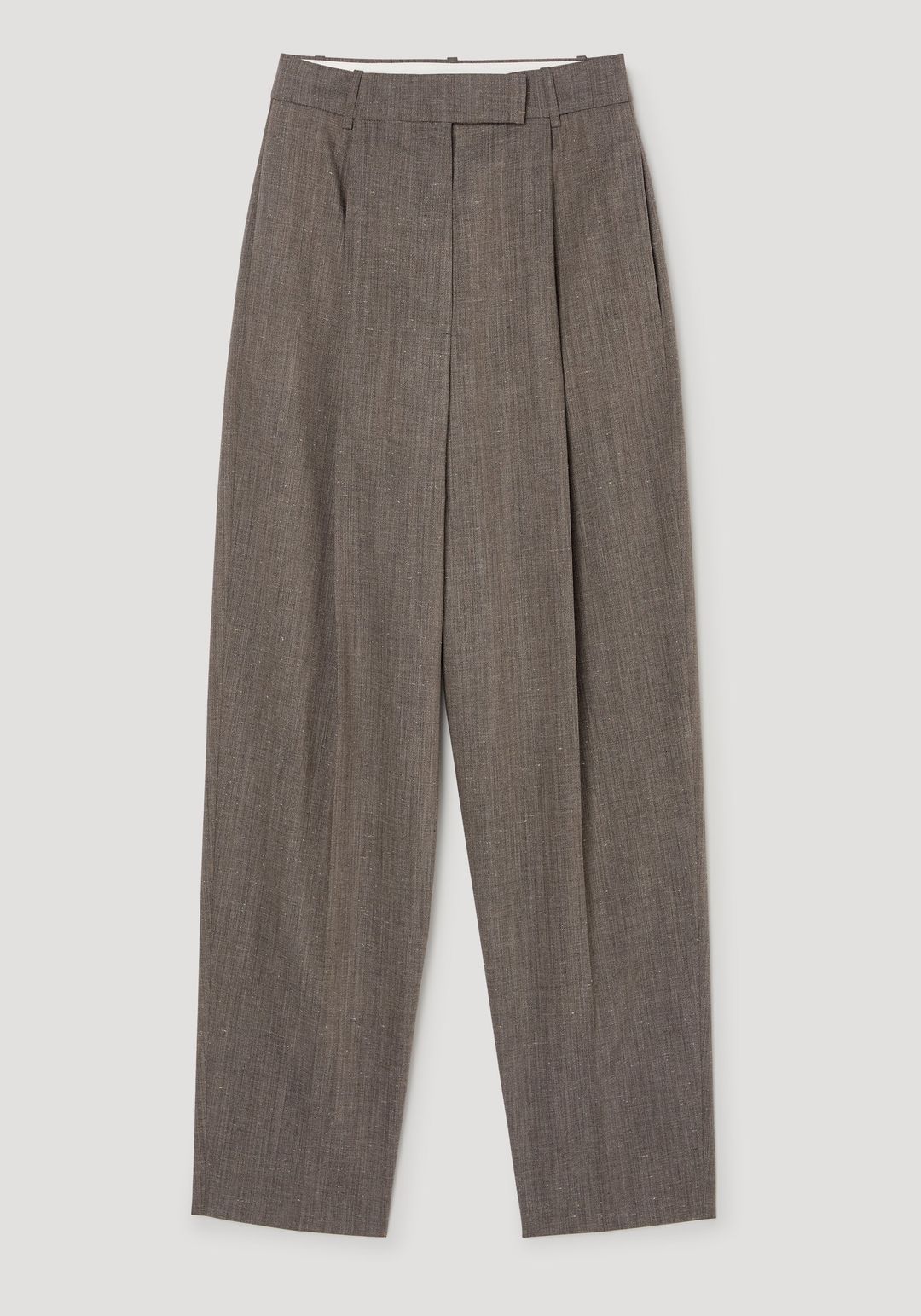 Daria - Single pleat tapered trousers | earth slub #5