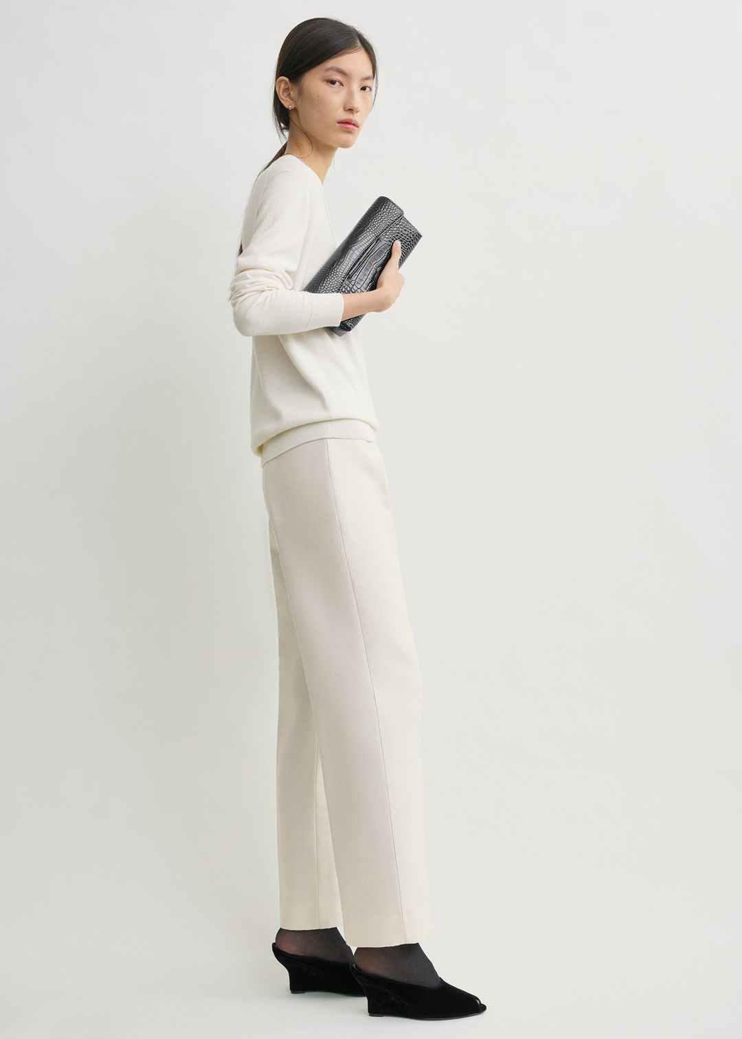 Slim evening trousers ecru