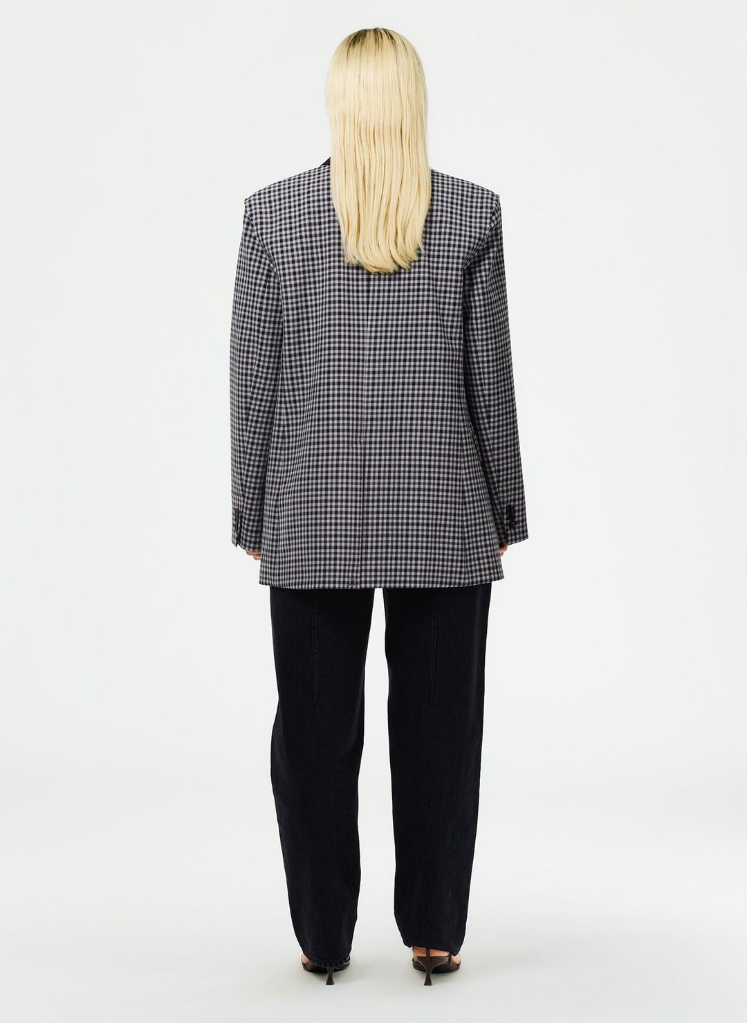 Double Faced Menswear Check Double Breasted Blazer #4