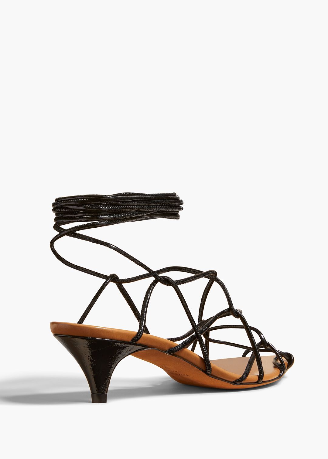 Arden Low Heel in Black Crinkled Leather #3