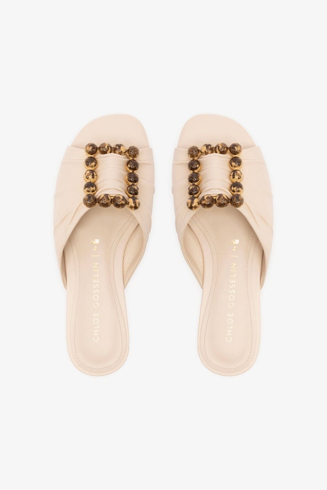 Chloe Gosselin by Larroudé Nova Flat In Puff Cream Leather #7