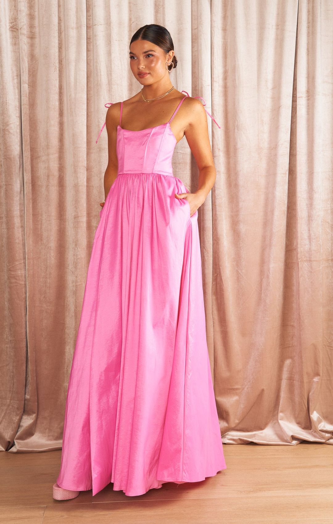 Juliet Maxi Dress ~ Pink Taffeta #7
