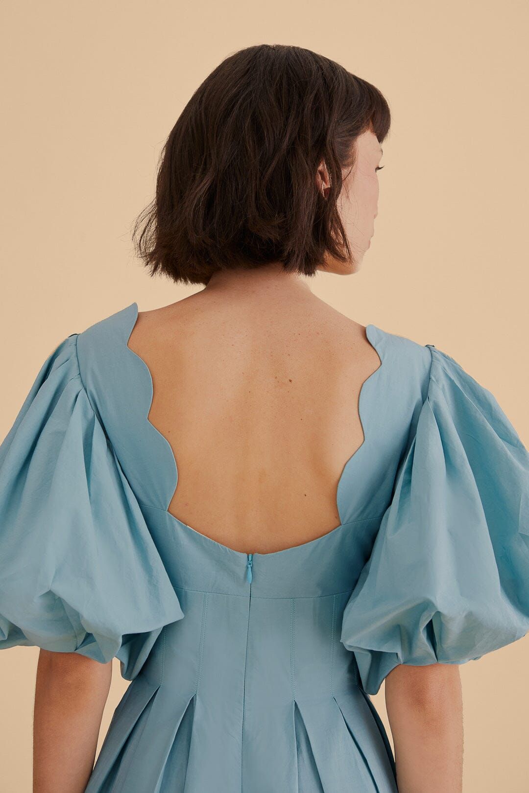 Grey Blue Cut Out Midi Dress #6