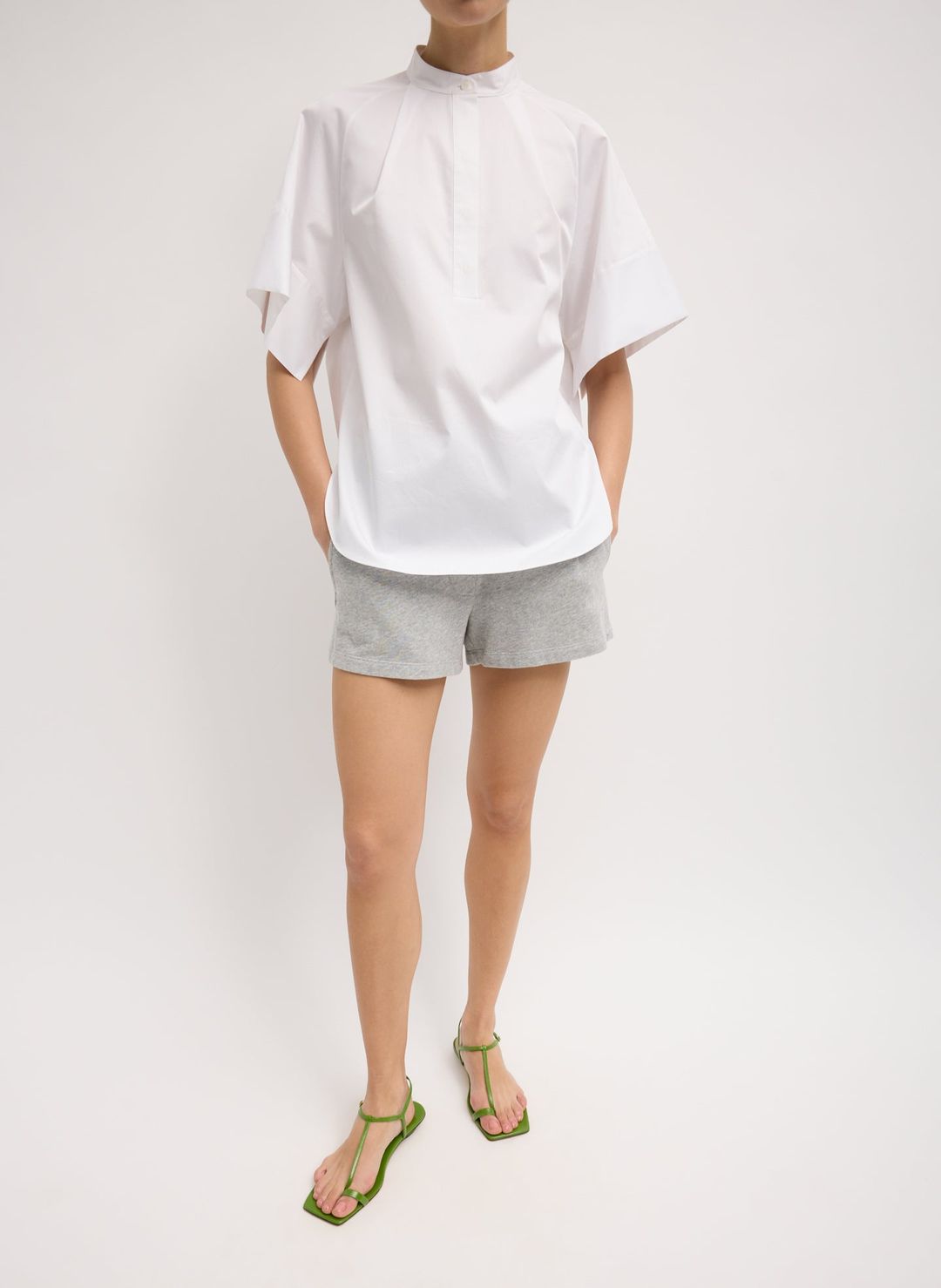 Eco Poplin Raglan Tucked Short Sleeve Shirt