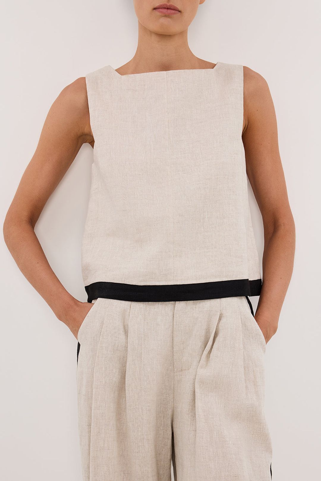 EBONY NATURAL LINEN TOP #5