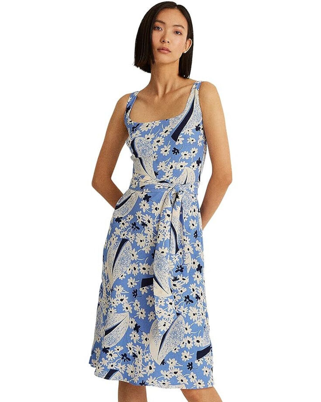 Floral Crepe Sleeveless Dress #4