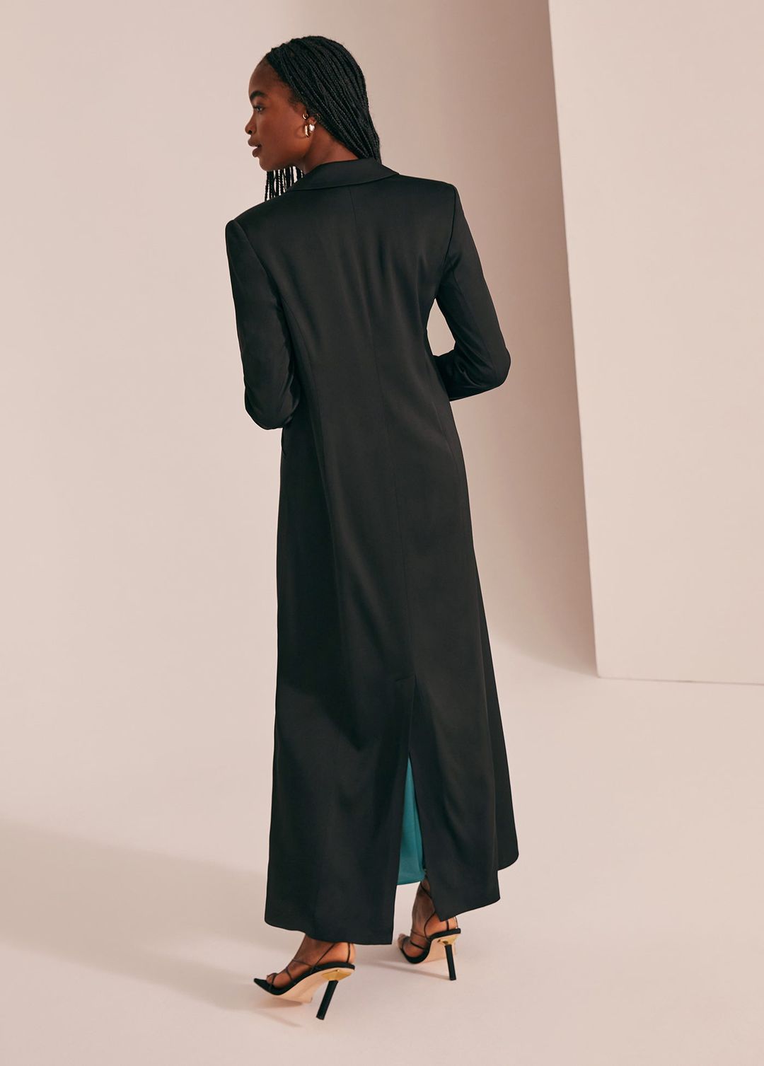 LONG SATIN BLAZER #5