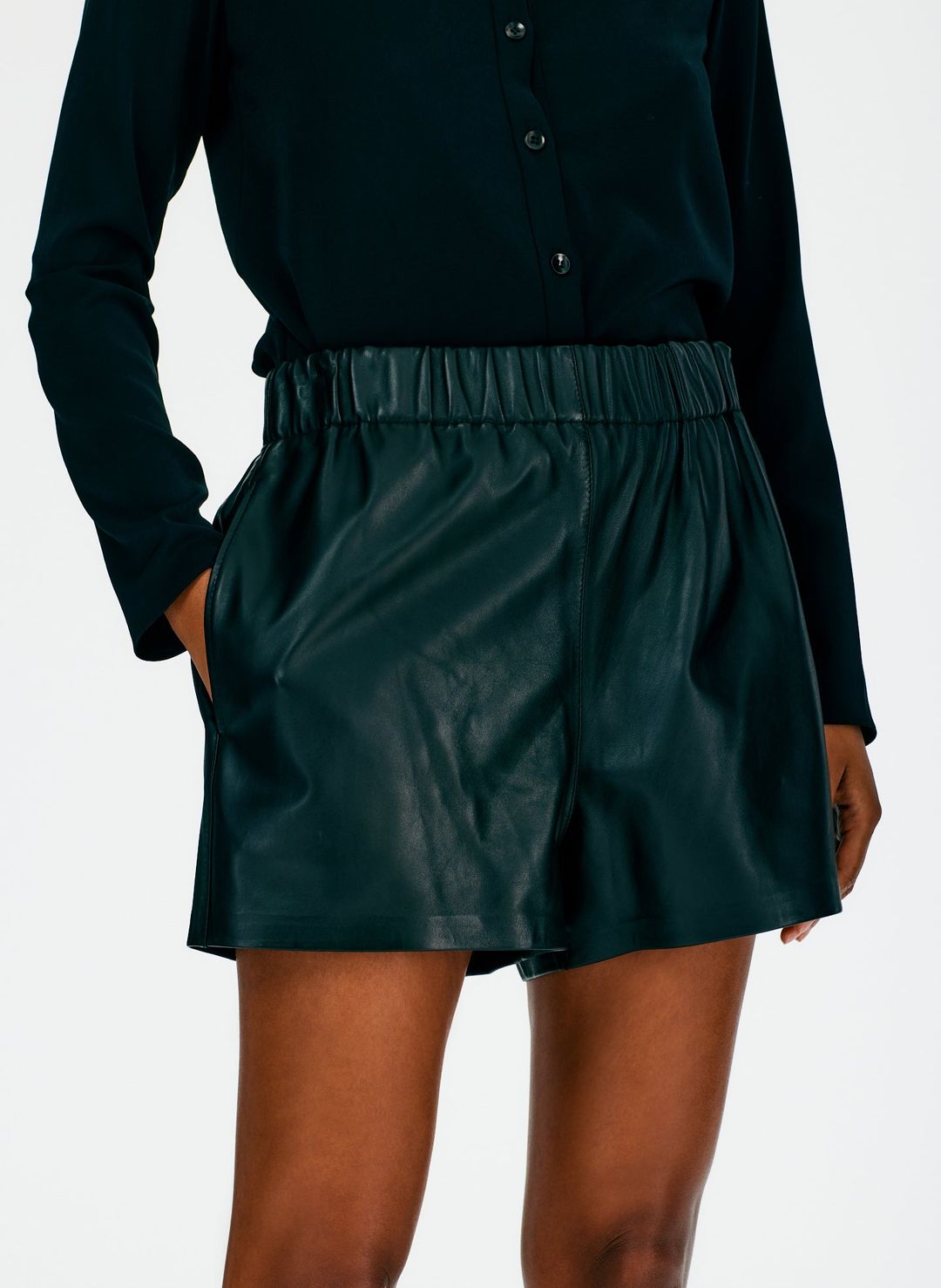 Leather Pull On Shorts #7