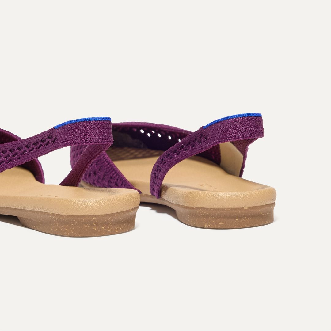 The Almond Slingback - Plum Mesh #6