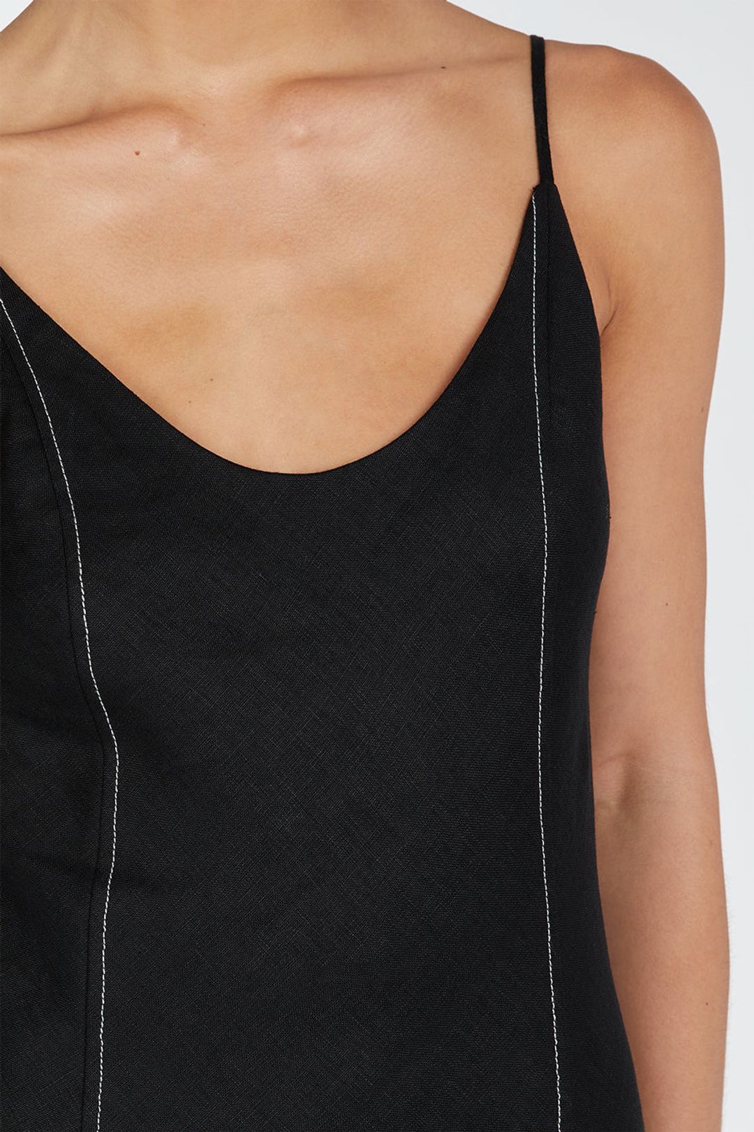 GIANA BLACK LINEN SCOOP MAXI DRESS #5