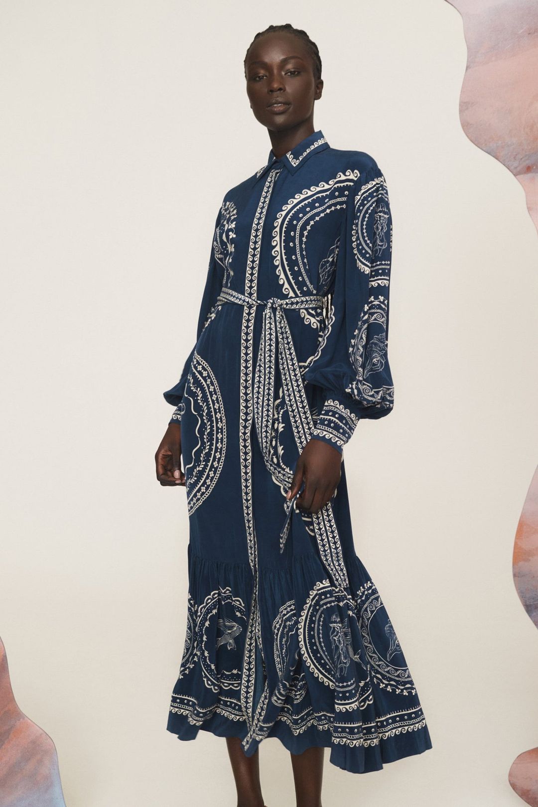 OCEANE SILK SHIRTDRESS