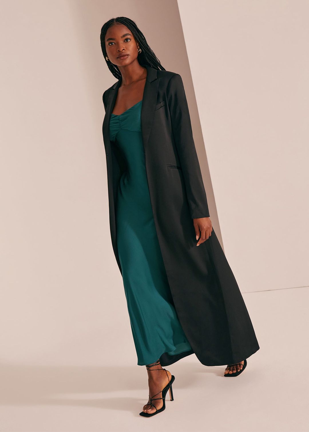 LONG SATIN BLAZER #4